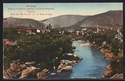 AK Mostar, Blick auf die Narenta von der Römebrücke