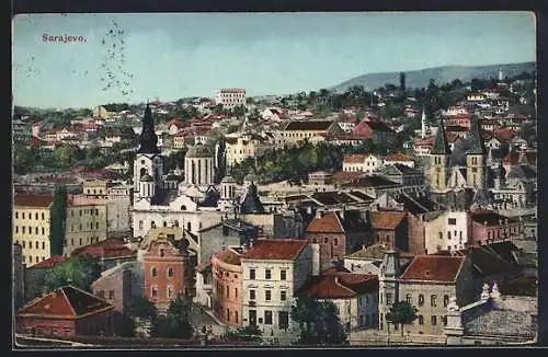 AK Sarajevo, Panorama mit Kirche