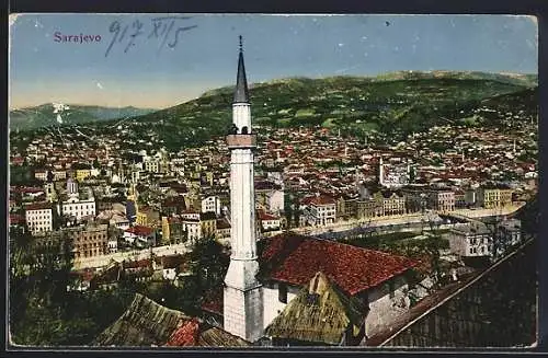 AK Sarajevo, Panorama mit Strassenpartie