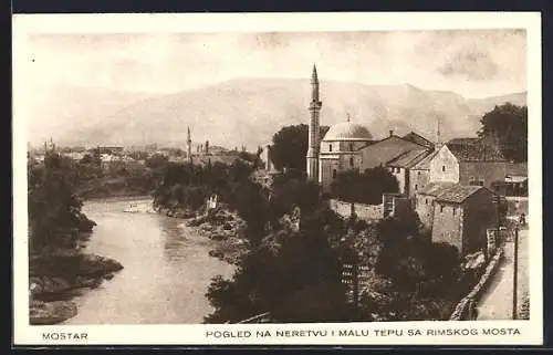 AK Mostar, Pogled na Neretvu i Malu Tepu sa Rimskog mosta