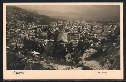 AK Sarajevo, Panorama mit Brücken