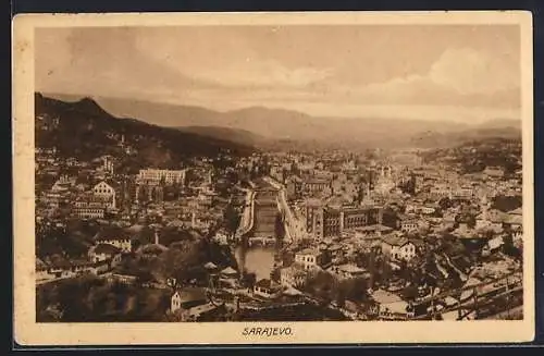 AK Sarajevo, Panorama mit Brücken