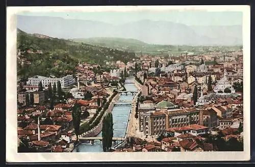 AK Sarajevo, Panorama mit Brücken