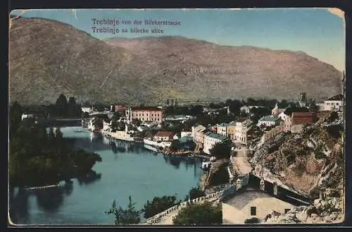 AK Trebinje, Blick von der Bilekerstrasse auf den Ort, sa bilecke ulice