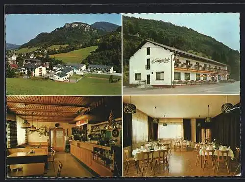 AK Frankenfels /NÖ., Gasthaus Winter, Ortsansicht und Essensraum