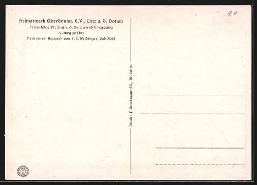 Künstler-AK Linz a.d. Donau, Burg zu Linz