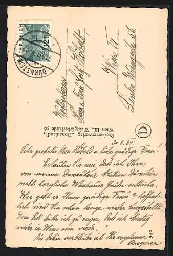 AK Dürnstein a. d. Donau, Strassenpartie mit Torbogen