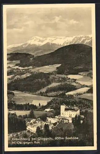 AK Kranichberg, Blick zum Schloss Kranichberg mit Rax