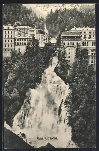 AK Bad Gastein, Brücke und Wasserfall