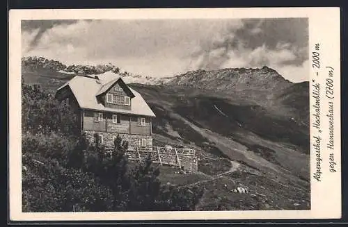 AK Mallnitz, Alpengasthof Hochalmblick gegen Hannoverhaus