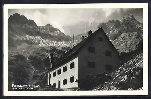 AK Prielschutzhaus /Hinterstoder, Schutzhaus im Sonnenschein