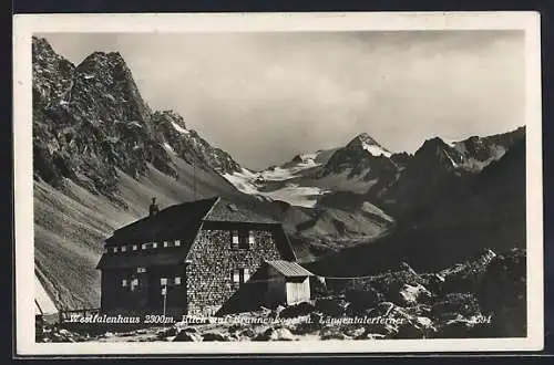 AK Westfalenhaus, Blick auf Brennerkogel und Längentalerferner