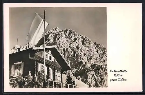 AK Hochlandhütte am Wörner, Blick gegen den Tiefkar