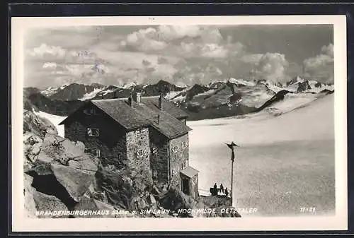 AK Brandenburgerhaus, Blick gegen Similaun, Hochwilde und Oetztaler