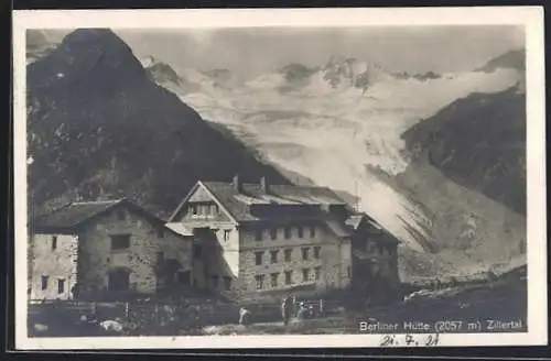 AK Berliner Hütte /Zillertal, Blick auf den Gletscher