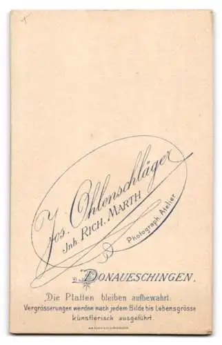Fotografie Jos. Ohlenschläger, Donaueschingen, Porträt einer Frau