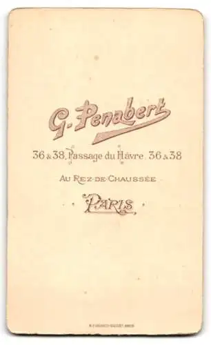 Fotografie G. Penabert, Paris, Passage du Havre 36 & 38, Porträt eines Mannes mit Brille und Bart