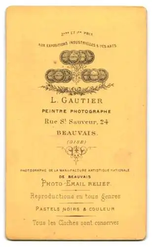 Fotografie L. Gautier, Beauvais, Rue St. Sauveur 24, Porträt eines Mannes