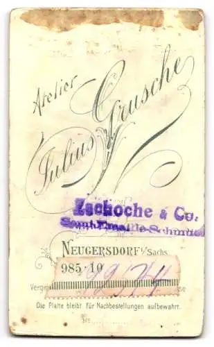 Fotografie Julius Grusche, Neugersdorf, Porträt eines Mannes mit Schnurrbart