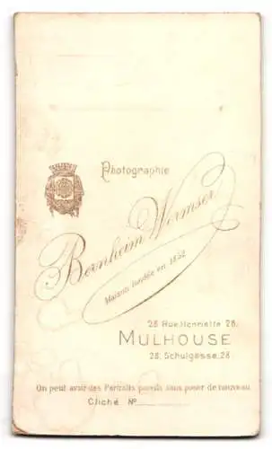 Fotografie Bernheim Wormser, Mulhouse, Rue Henriette 28, Porträt einer älteren Dame