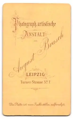 Fotografie August Brasch, Leipzig, Turner-Strasse 7, Porträt eines würdevollen Herrn