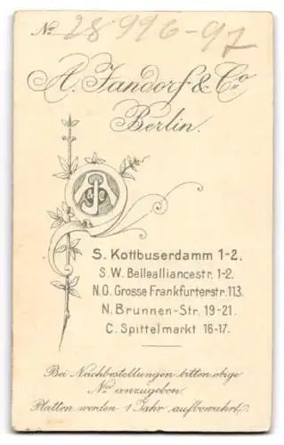 Fotografie A. Jandorf &amp Co., Berlin, Kottbusserdamm 1-2, Porträt eines Herrn mit Schnurrbart