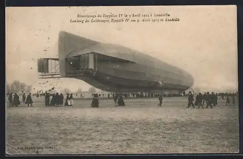 AK Lunéville, Atterrissage du Zeppelin IV le 3 Avril 1913