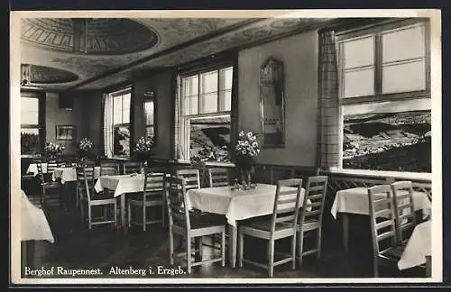 AK Altenberg / Erzgebirge, Berghof Raupennest, Innenansicht