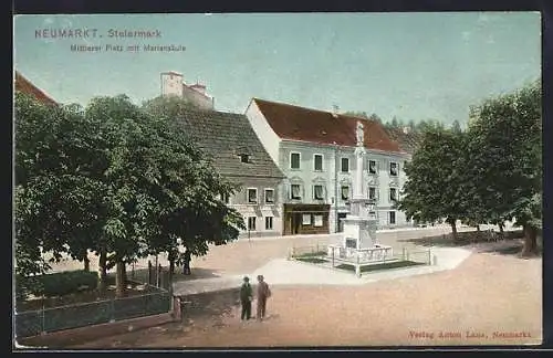 AK Neumarkt, Mittlerer Platz mit Mariensäule