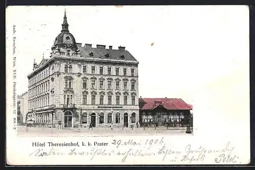 AK Wien, K. k. Prater, Hotel Theresienhof