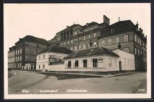 AK Wien, Strebersdorf, Partie an der Polizeikaserne