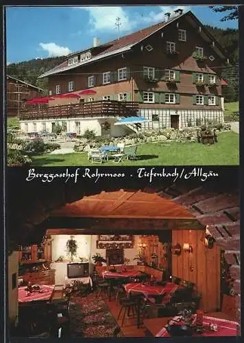 AK Tiefenbach /Allgäu, Berggasthof Rohrmoos mit Innenansicht