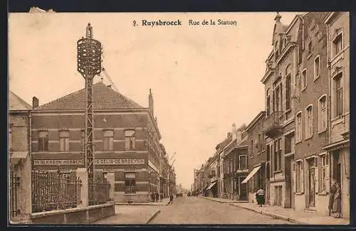 AK Ruysbroeck, Rue de la Station, Strassenpartie