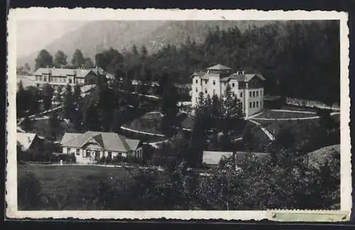 AK Steierdorf, Teilansicht mit Hotel