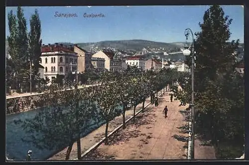 AK Sarajevo, Quaipartie mit Passanten