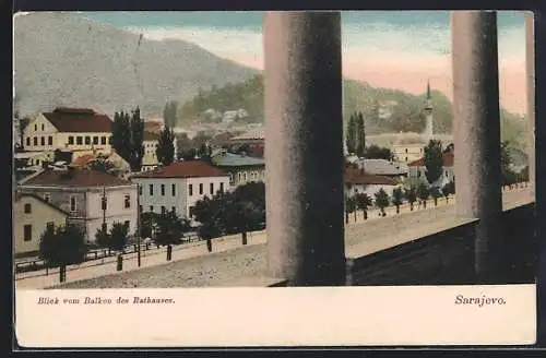 AK Sarajevo, Blick vom Balkon des Rathauses