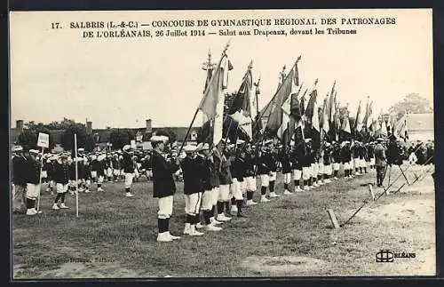 AK Salbris, Turnfest / Concours de Gymnastique Regional des Patronages de l`Orléanais 1914, Salut aux Drapeaux