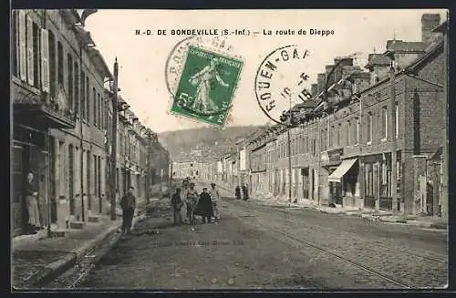 AK Notre-Dame-de-Bondeville, La route de Dieppe