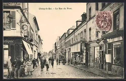 AK Choisy-le-Roi, La Rue du Pont, Strassenpartie im Zentrum