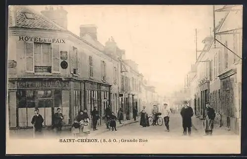 AK Saint-Chéron, Grande Rue, Strassenpartie