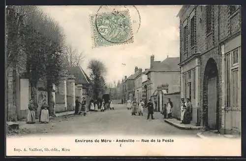 AK Andeville, Rue de la Poste