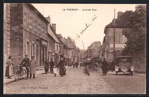 AK Prèmery, Grande Rue, Strassenpartie