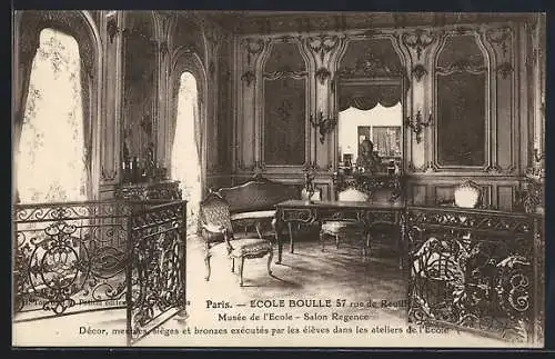 AK Paris, Ecole Boulle 57 rue de Reuiliv, Musee de l`Ecole, Salon Regence