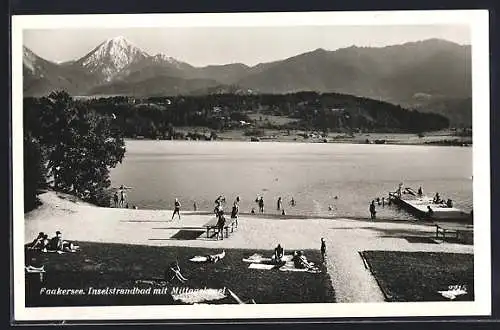 AK Faakersee, Inselstrandbad mit Mittagskogel