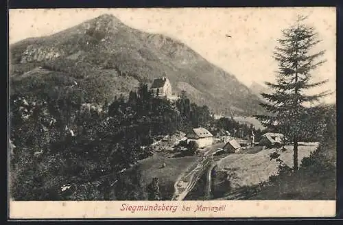 AK Siegmundsberg bei Mariazell, Panorama mit Kapelle