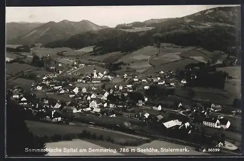 AK Spital am Semmering, Teilansicht mit Bergen