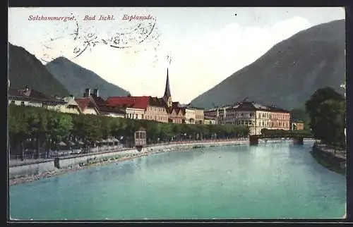 AK Bad Ischl, Salzkammergut, Esplanade