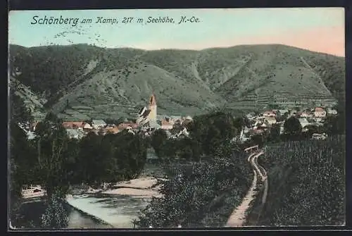 AK Schönberg am Kamp, Panorama mit Kirche