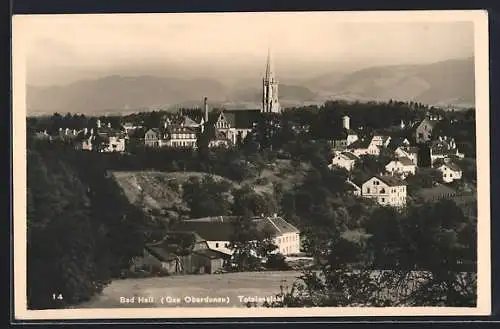 AK Bad Hall / Gau Oberdonau, Totalansicht mit Kirche