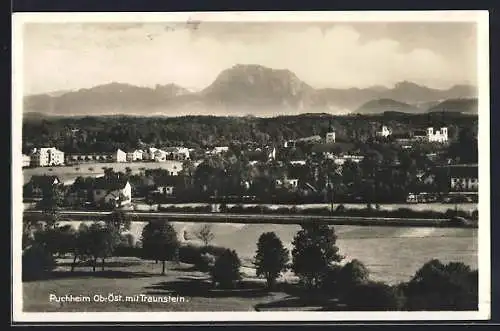 AK Puchheim /Ob.-Öst., Teilansicht mit Traunstein